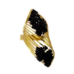 انگشتره زنانه برنجی فلو مشکی ewr 25289