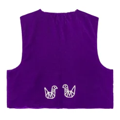 جلیقه مخمل زنانه بنفش 2 تاجی کوچک 24631 tji