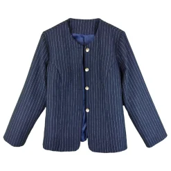 کت زنانه راه راه سورمه ای mth 25411