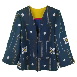 کت زنانه سورمه ای تمام دستدوز yst 25247