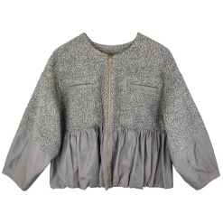 کت زنانه طوسی کوتاه sng 25425