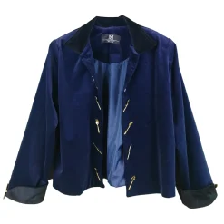 کت زنانه مخمل سورمه ای zmm 25191