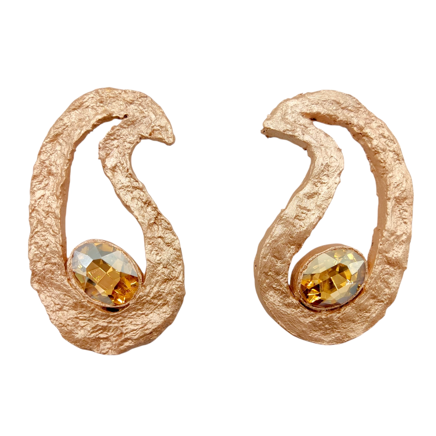 گوشواره زنانه پاپپه ماشه بته جقه طلایی 25024 blt