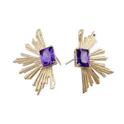 گوشواره نقره زنانه نگین دار bjx 20138