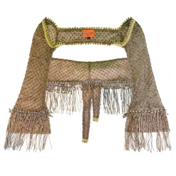 تاپ زنانه آستین سنگدوزی شده ctd 26191