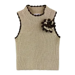 تاپ زنانه بافت گلدار mki 25772