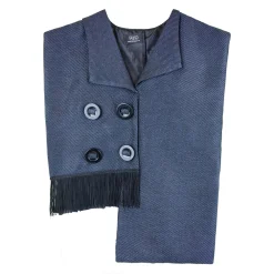 جلیقه زنانه ریش دار سورمه ای rdl 25588