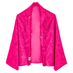 رویه مخمل زنانه ذغالی با سنجاق سینه tji 25544