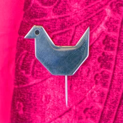 رویه مخمل زنانه ذغالی با سنجاق سینه tji 25544