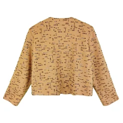 کت فوتر زنانه قهوه ای پولک دوزی ngh 25985