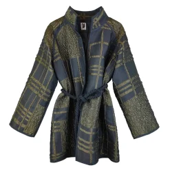 کت ژاکارد زنانه سبز راه راه atf 24369