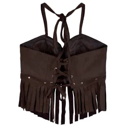 کراپ تاپ زنانه جیر قهوه ای 25352 ngh