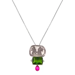 گردنبند نقره زنانه نگین دار 25767 mkh