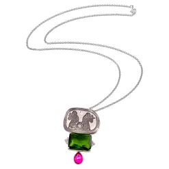 گردنبند نقره زنانه نگین دار 25767 mkh