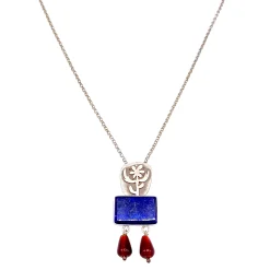 گردنبند نقره زنانه نگین دار 25696 mkh