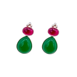 گوشواره نقره زنانه نگین دار 25755 mkh