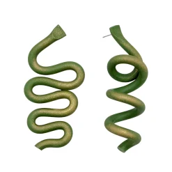 گوشواره پلیمری زنانه چرخش سبز shl 25385