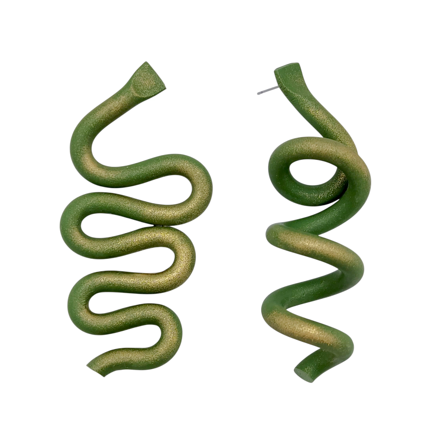 گوشواره پلیمری زنانه چرخش سبز shl 25385