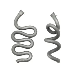 گوشواره پلیمری زنانه چرخش طوسی shl 25385