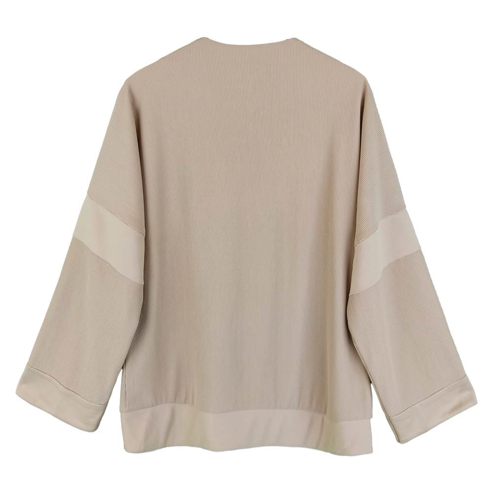 بلوز کبریتی زنانه کرم زیپ دار jbz 24497