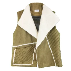 جلیقه تدی زنانه زیتونی sng 26252