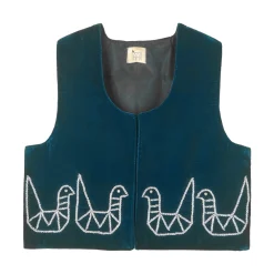 جلیقه مخمل زنانه کله غازی 4 تاجی tji 26265