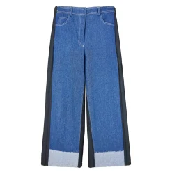 شلوار جین زنانه مشکی نرودوزی 26255 sng