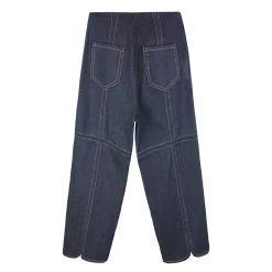 شلوار جین زنانه پلاس سورمه ای 26291 hrb