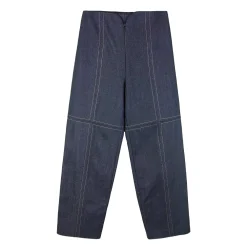 شلوار جین زنانه پلاس سورمه ای 26291 hrb