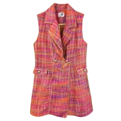 پیراهن شانل زنانه صورتی 2693 mki