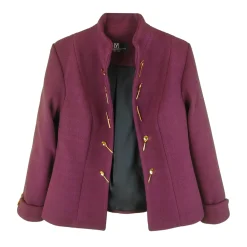 کت فوتر زنانه زرشکی کوتاه zmm 26324